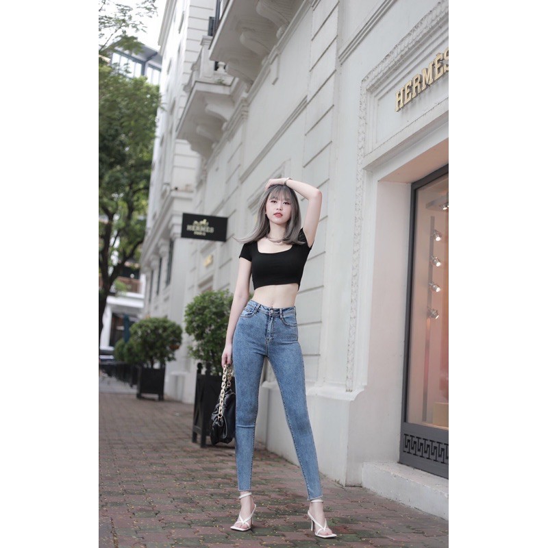 BÁN SỈ QUẦN JEAN SKIN ĐÁ TUA RUA M381 VNXK CHO NỮ