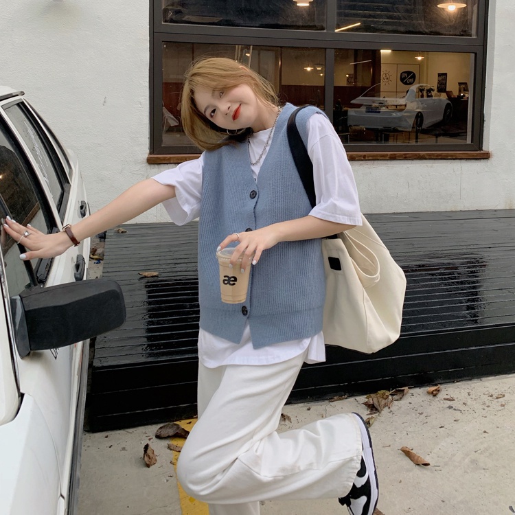 Áo Dệt Kim Sát Nách Màu Trơn Dáng Ngắn Phong Cách Retro Hợp Thời Trang