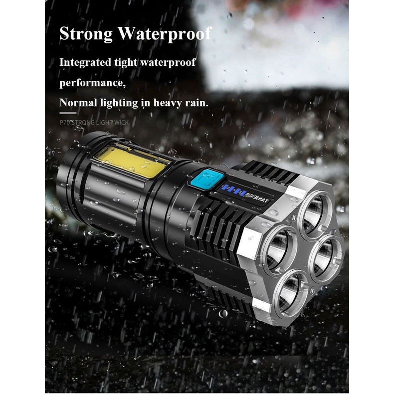 Đèn Pin Led USB Công Suất Cao Siêu Sáng Dùng Cho Hoạt Động Ngoài Trời