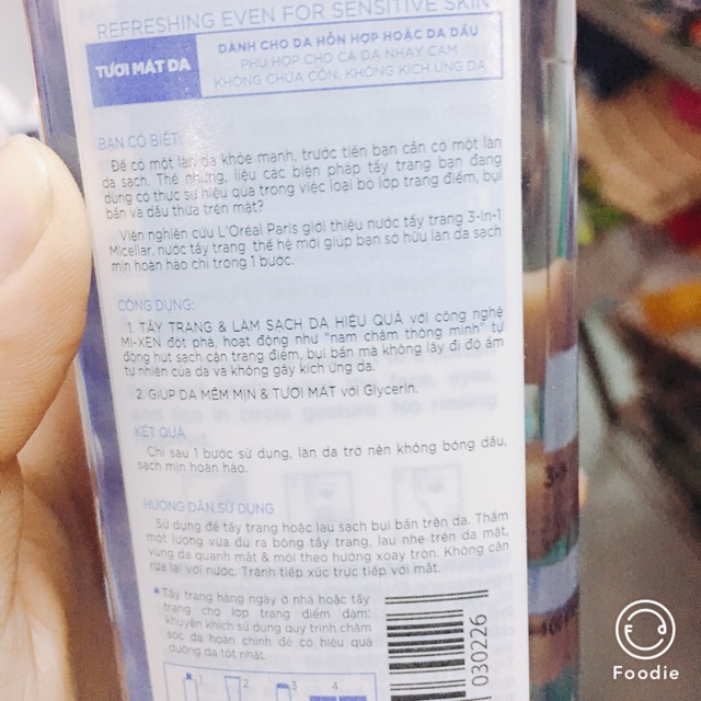 Nước tẩy trang L’OREAL