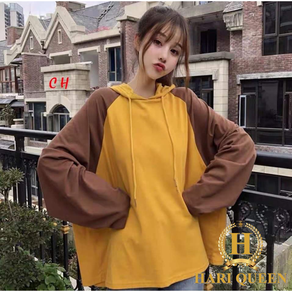 Áo Hoodie Nam Nữ Thu Đông Giá Rẻ Cho Học Sinh Mặc Đi Học, Đi Chơi Siêu Đẹp - Áo hoodie raplan phối tay trơn COH0820