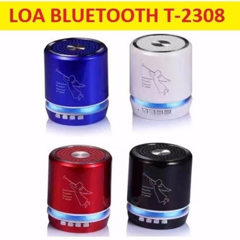Loa nghe nhạc bluetooth T2308A được thiết kế nhỏ gọn hình trụ, pin sạc, có led