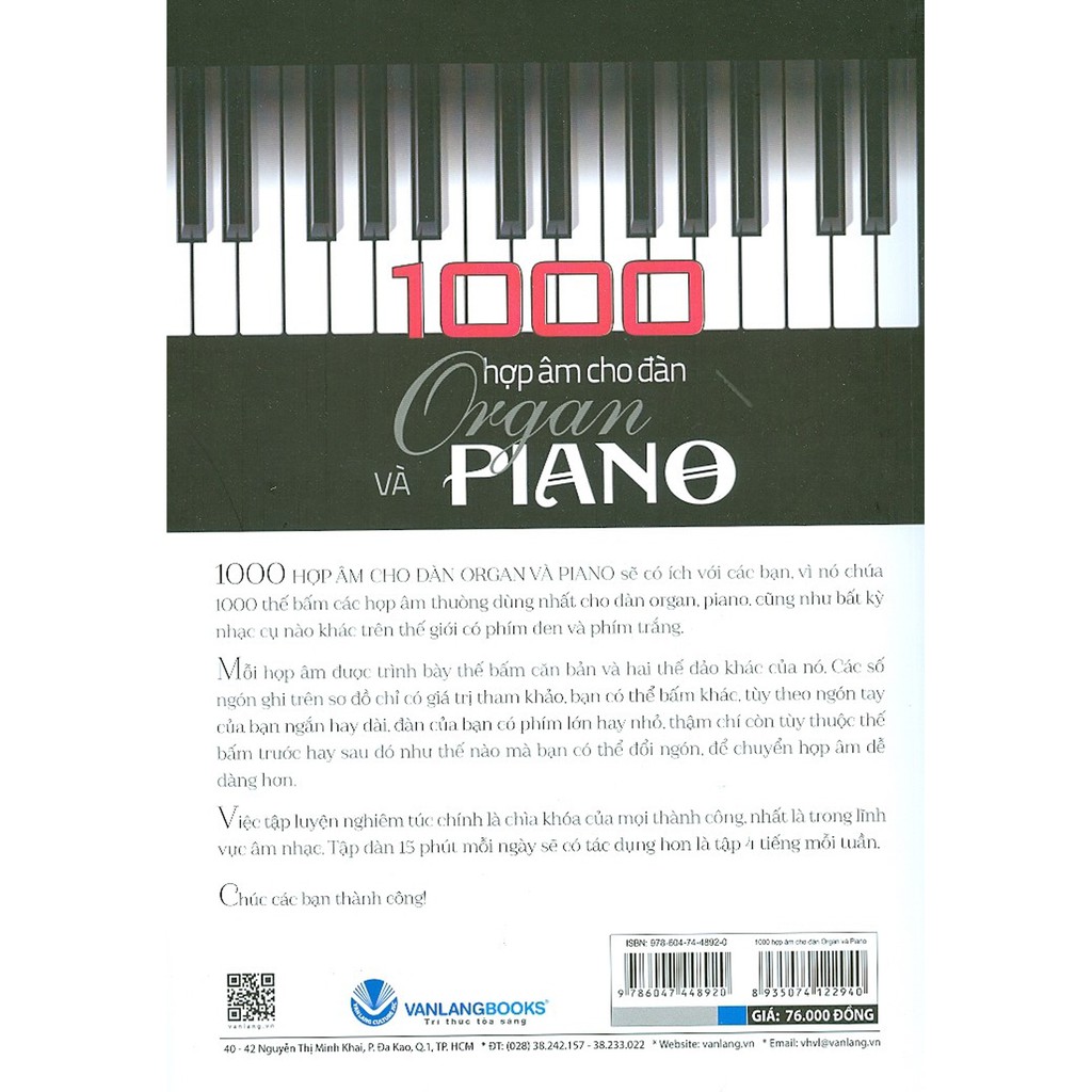 Sách - 1000 Hợp Âm Cho Đàn Organ Và Piano