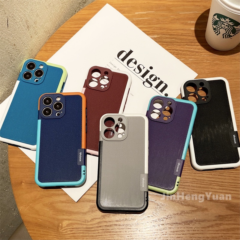 Ốp điện thoại họa tiết kẻ ô màu sắc đơn giản chống rơi dành cho iphone 13 12 11 pro max x xs max xr 7 8 plus