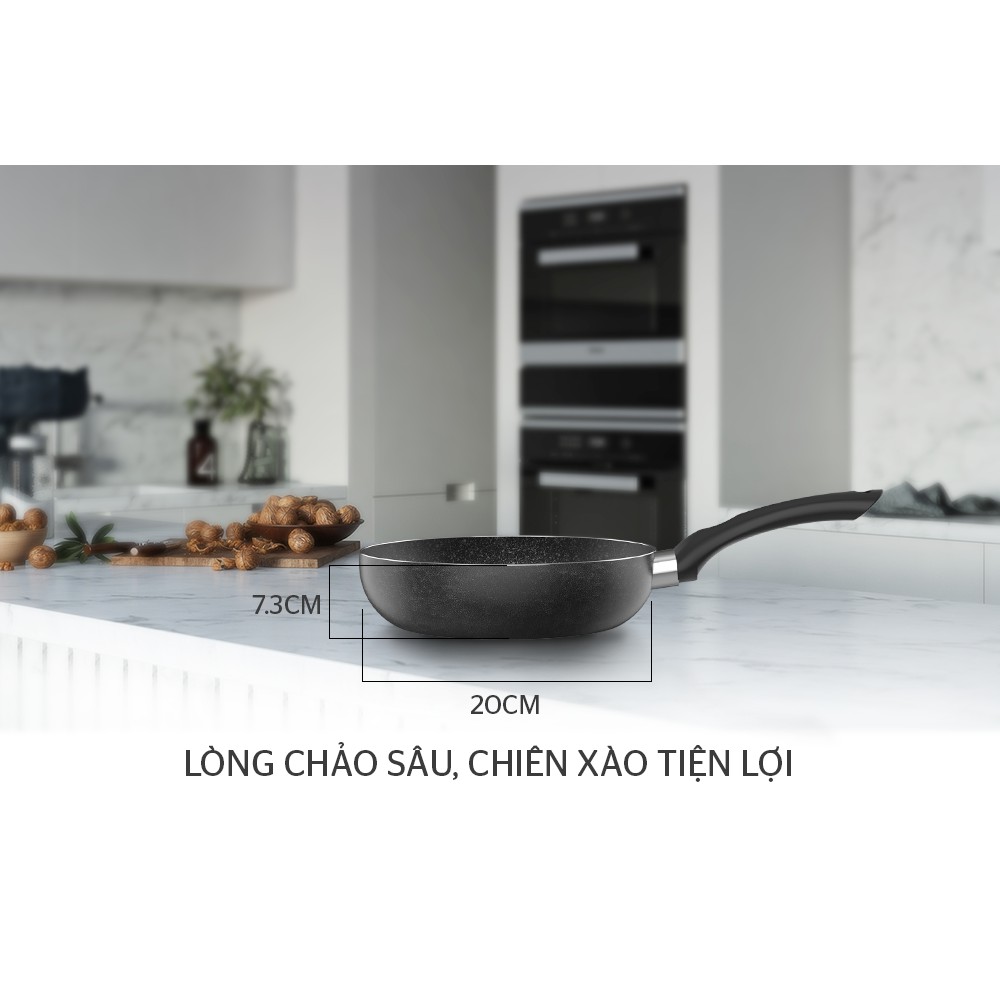 Chảo sâu lòng đáy từ 20cm Sunhouse SHS20MB [model mới 12.2020]