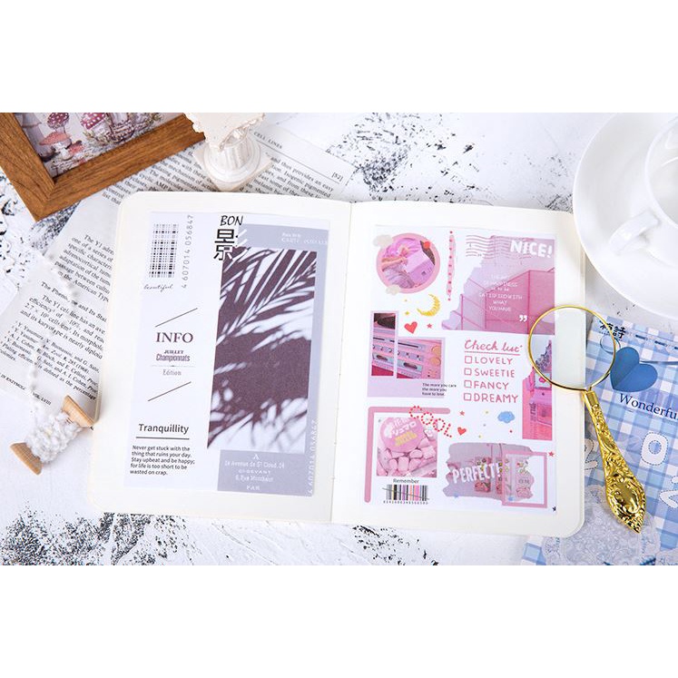Enjoymore 1 Tấm Hình Dán Washi Aesthetic Truyền Cảm Hứng Trang Trí Sáng Tạo Sổ Scrapbook Bullet journal Nhật ký