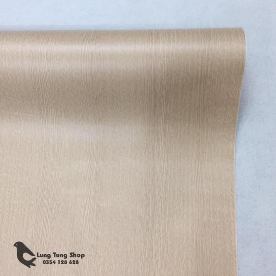 Decal vân gỗ màu kem ( vân gỗ nhỏ ) - giấy dán tường dán bàn tủ có sẵn keo
