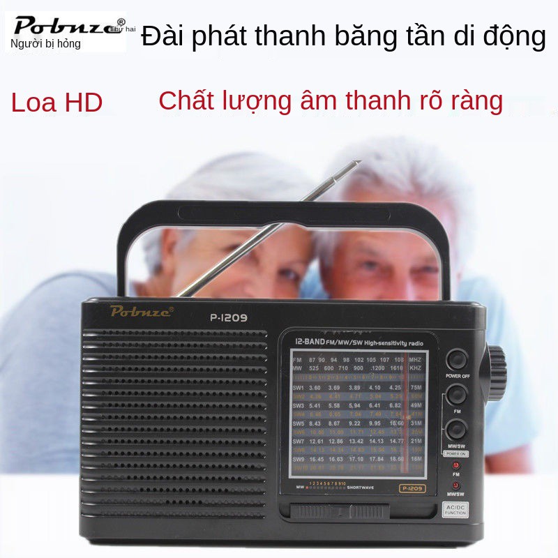 Icebreaker old man radio bán dẫn băng tần đầy đủ FM phát sóng máy nghe nhạc bên ngoài di động cho người già sử dụng tron