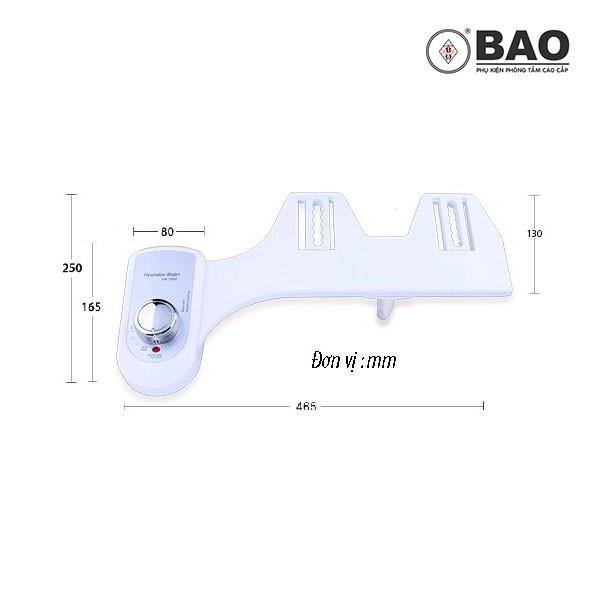 Xịt vệ sinh Bidet BAO-7000 1 vòi phun, bảo hành 3 năm