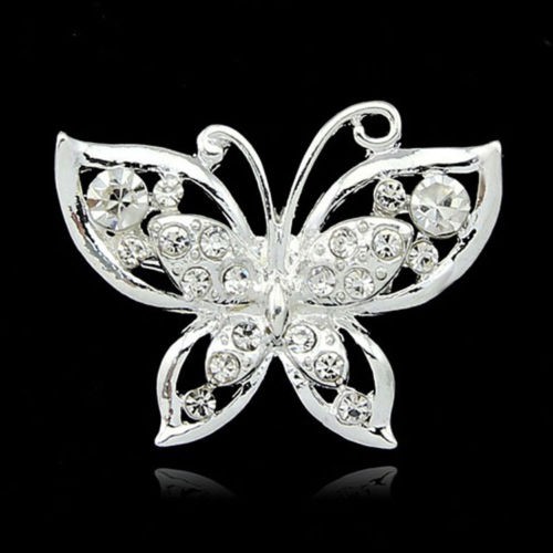Pin cài áo hình bướm đính đá nhân tạo thời trang