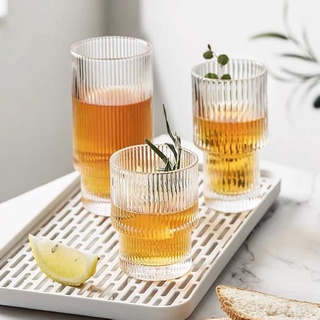 Ly cafe vân sọc | Ly thuỷ tinh 2 tầng - 3 size