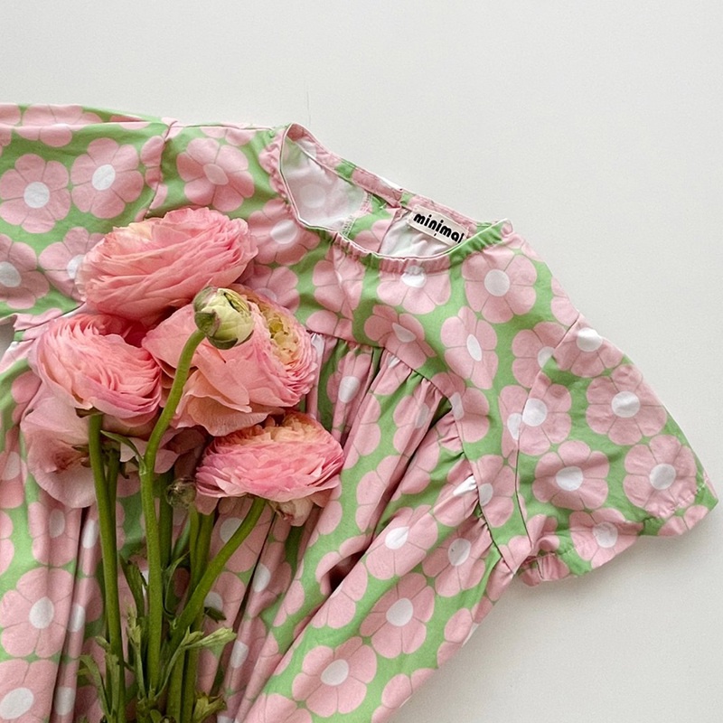 Đầm Công Chúa Dáng Dài Cổ Tròn In Hoa Kiểu Hàn Quốc Thời Trang Mùa Hè Cho Bé Gái