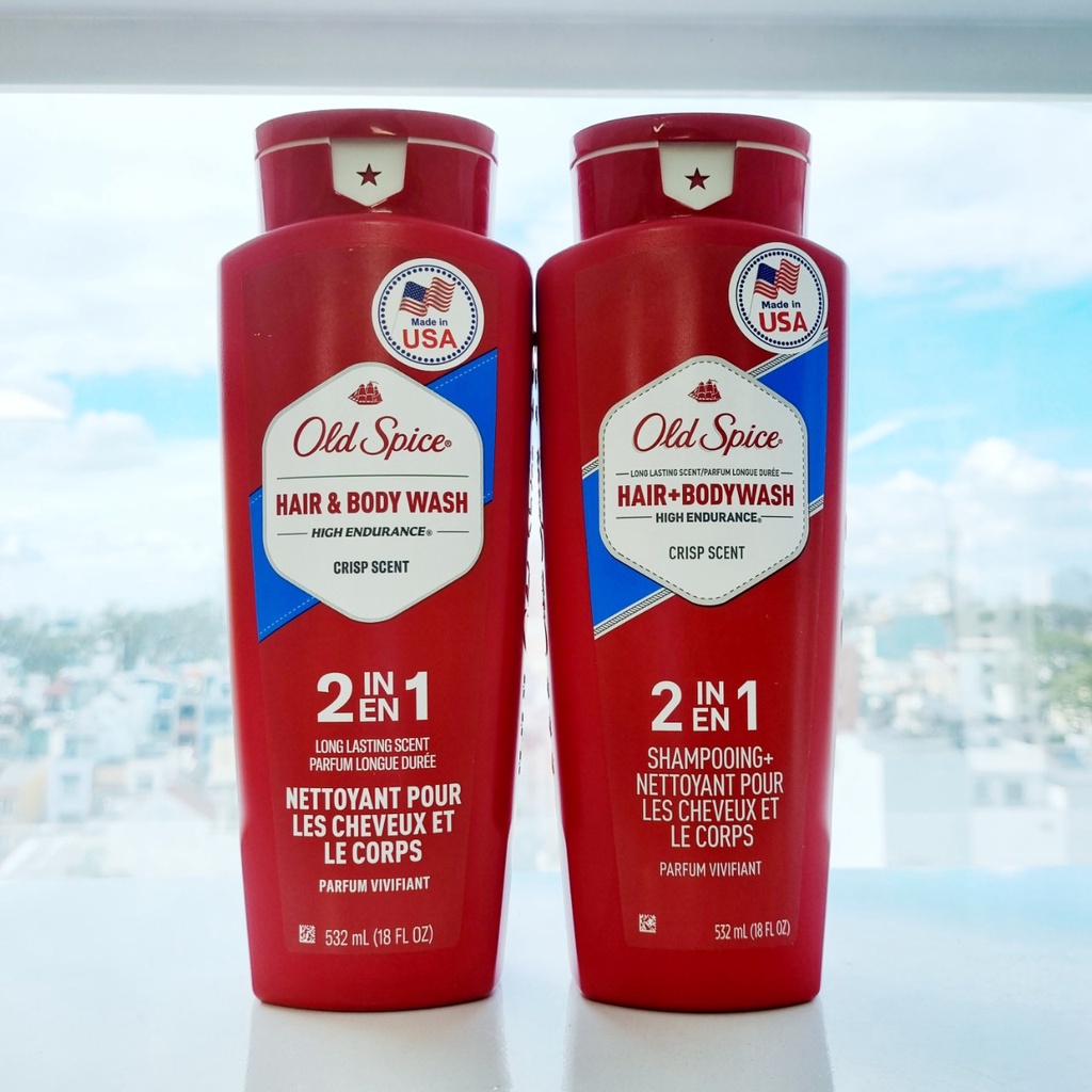 Tắm gội nam OLD SPICE High Endurance 2 in 1 532ml (Hàng Mỹ)