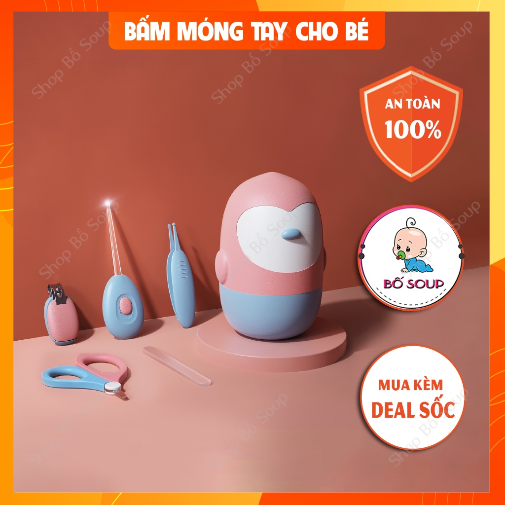 Bộ bấm móng tay cho bé cao cấp 5 món, cắt móng tay cho bé sơ sinh an toàn Shop Bố Soup