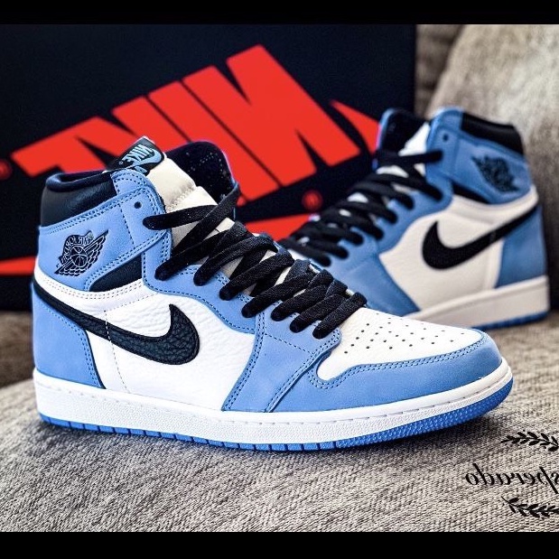 Giày JD1 high JORDAN 1 xanh dương cổ cao thể thao sneaker Hot trend nam nữ
