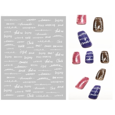 sticker chữ  trang trí nail