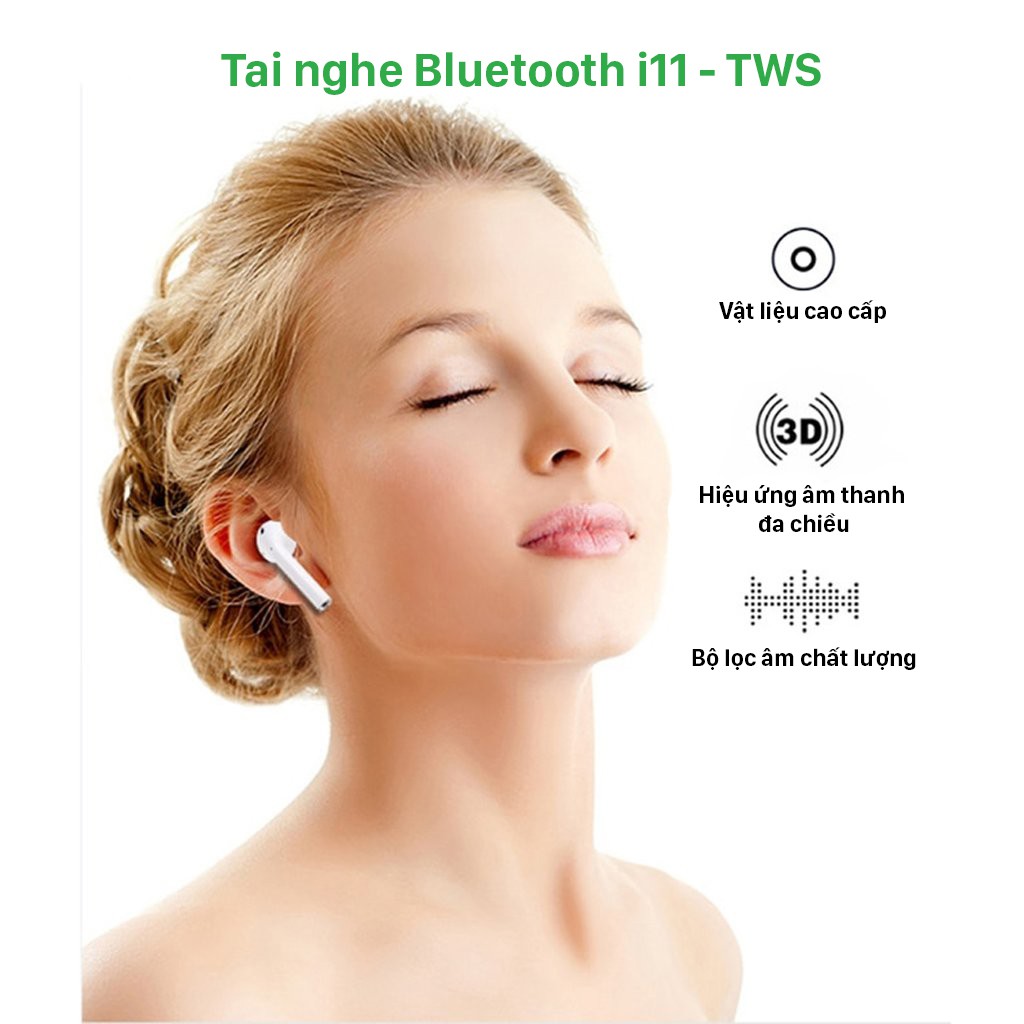 [Mã ELFLASH5 giảm 20K đơn 50K] Tai nghe bluetooth i11 bluetooth 5.0 có cảm ứng