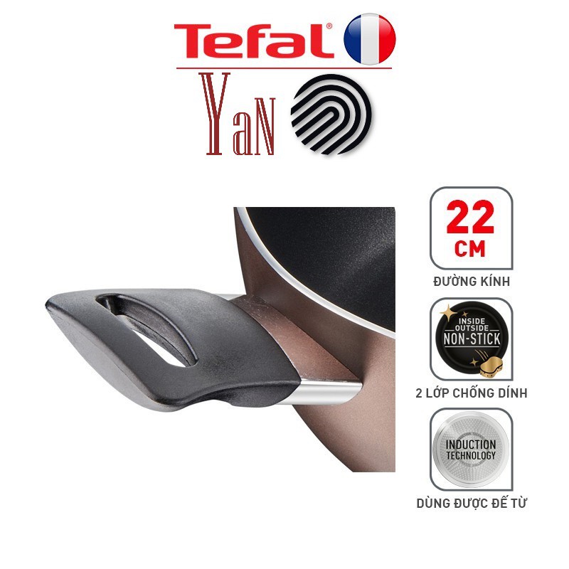 Nồi lẻ thân cao hai quai đế từ chống trầy chống dính kèm nắp Tefal Day By Day 22cm G1436105 - Hàng chính hãng