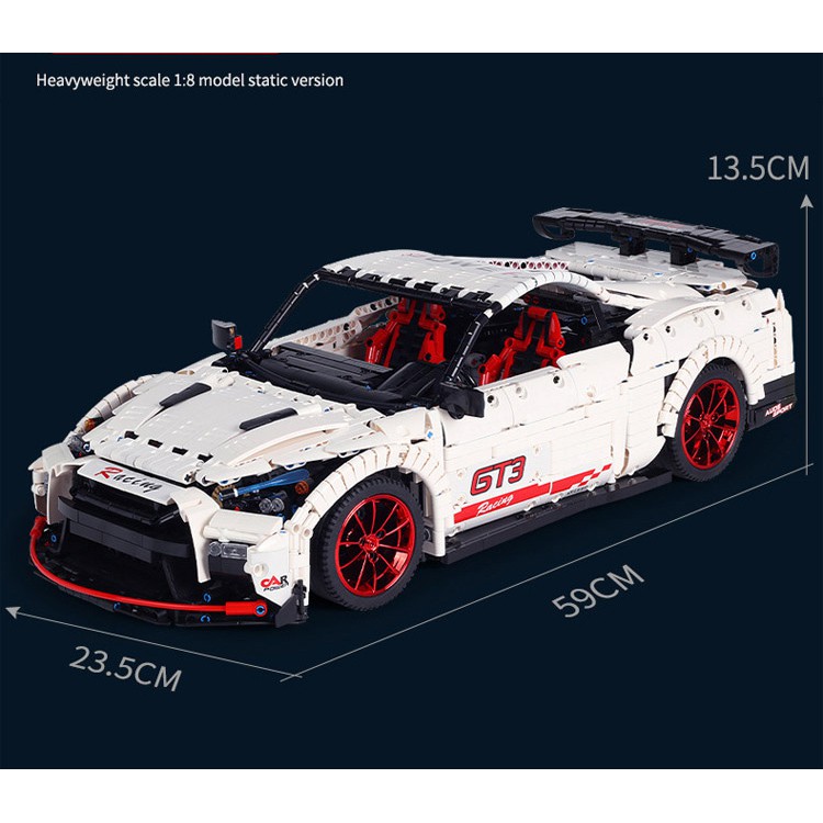 Mẫu Lắp Ráp mô hình Techinc Siêu xe Mould king 13172 1:8 scale Nissan super sport car GTR GT3