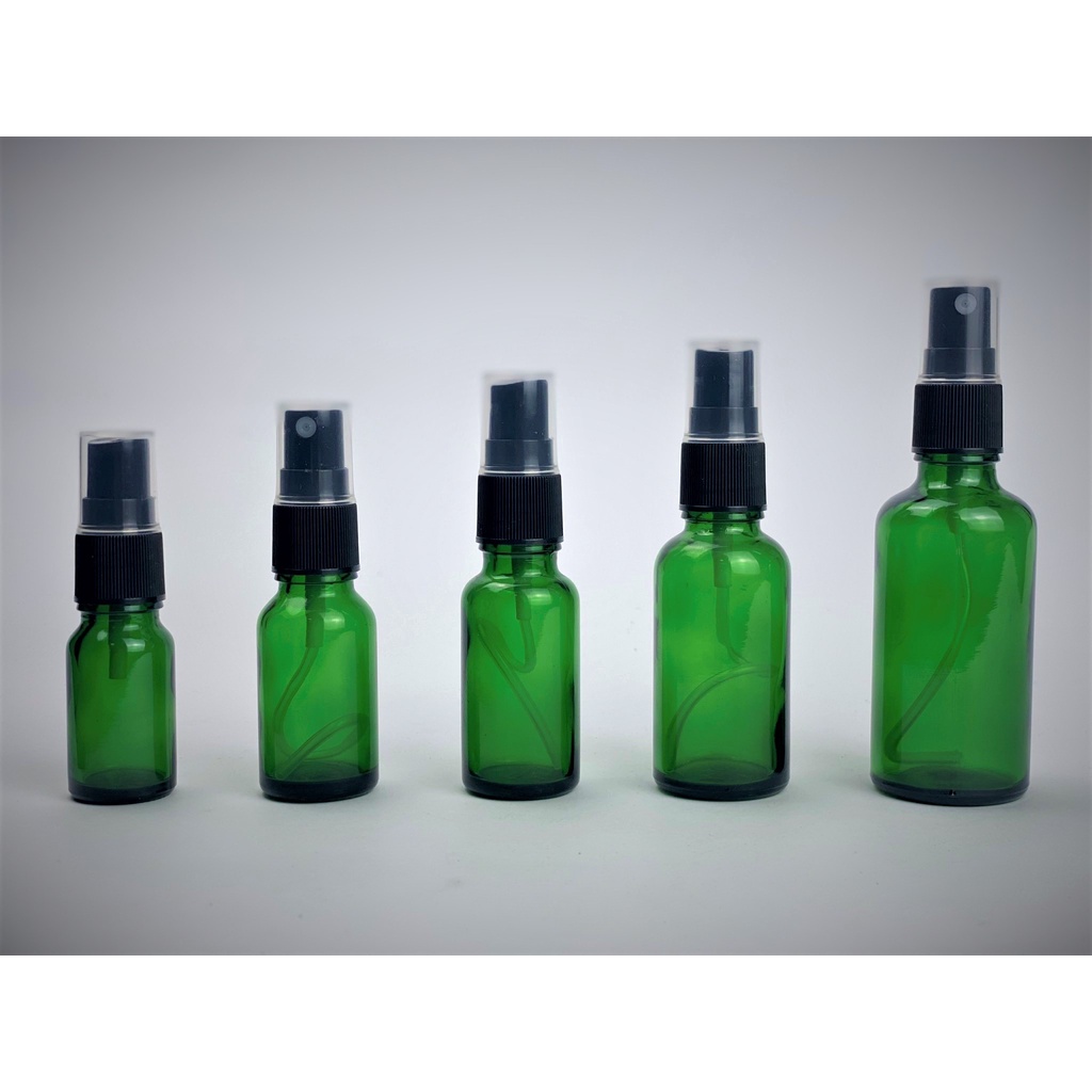 Lọ đựng chiết mỹ phẩm thủy tinh xanh nắp xịt 5ml/10ml/15ml/20ml/30ml/50ml/100ml [Giá sỉ/lẻ]