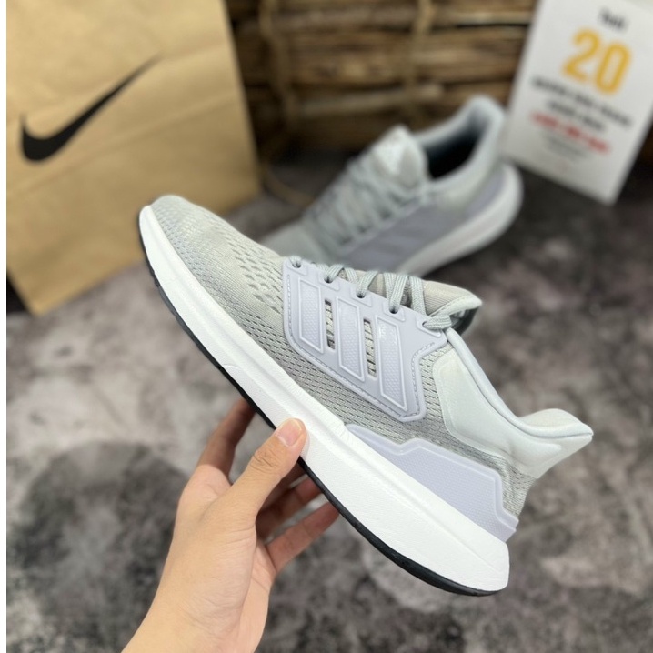 Giày thể thao sneaker EQ21 Xám Trắng siêu nhẹ chất mềm mịn thời trang đi chơi