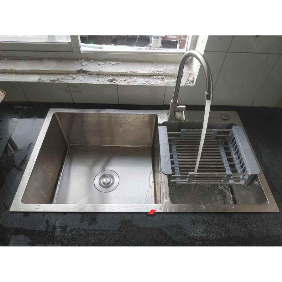 Combo Chậu Rửa Chén Bát INOX SUS 304 WaterA và Xả Chậu và Rổ Rút Đa Năng Đựng Trái Cây