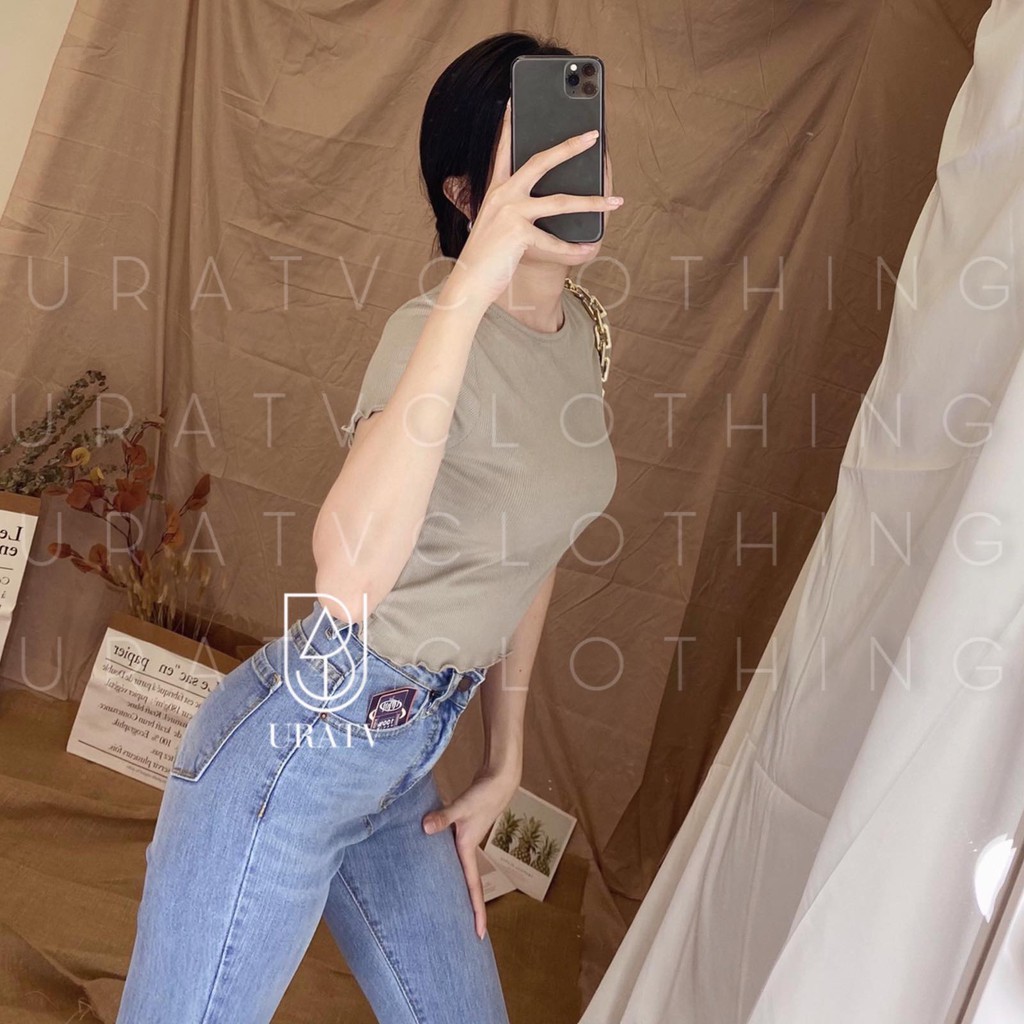 [HÀNG XK-ẢNH THẬT] Áo CROPTOP CUỐN BIÊN ZR