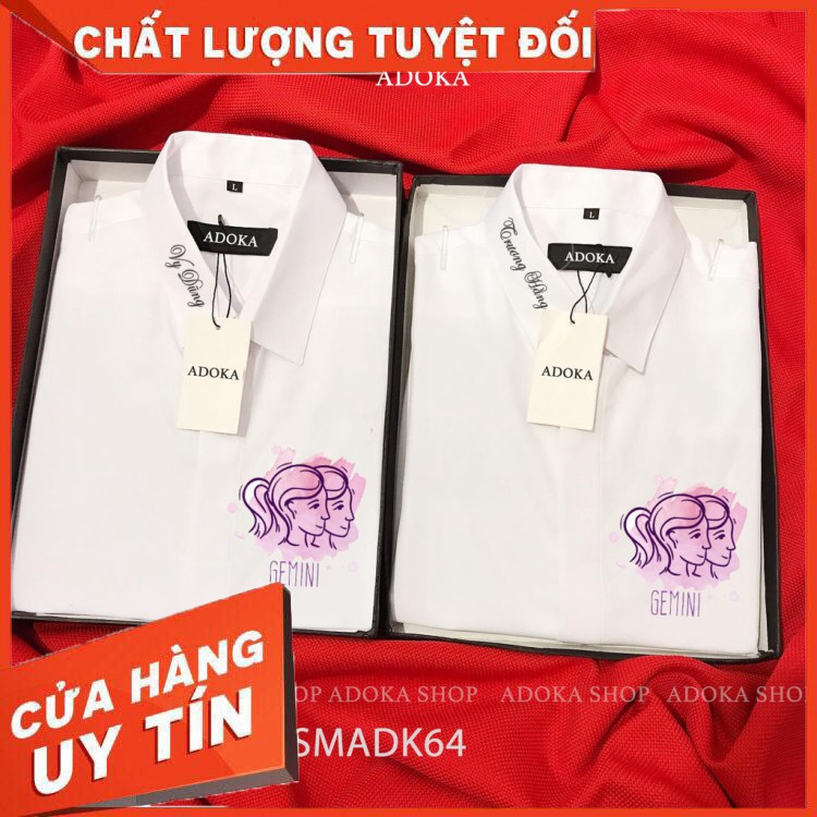 [Mã DONAKM1 giảm 10k đơn 100k ] Áo Sơ Mi độc quyền Nam Nữ Đồ Đôi Dài Tay In Hình Cung Hoàng Đạo Hot Trend D2.1