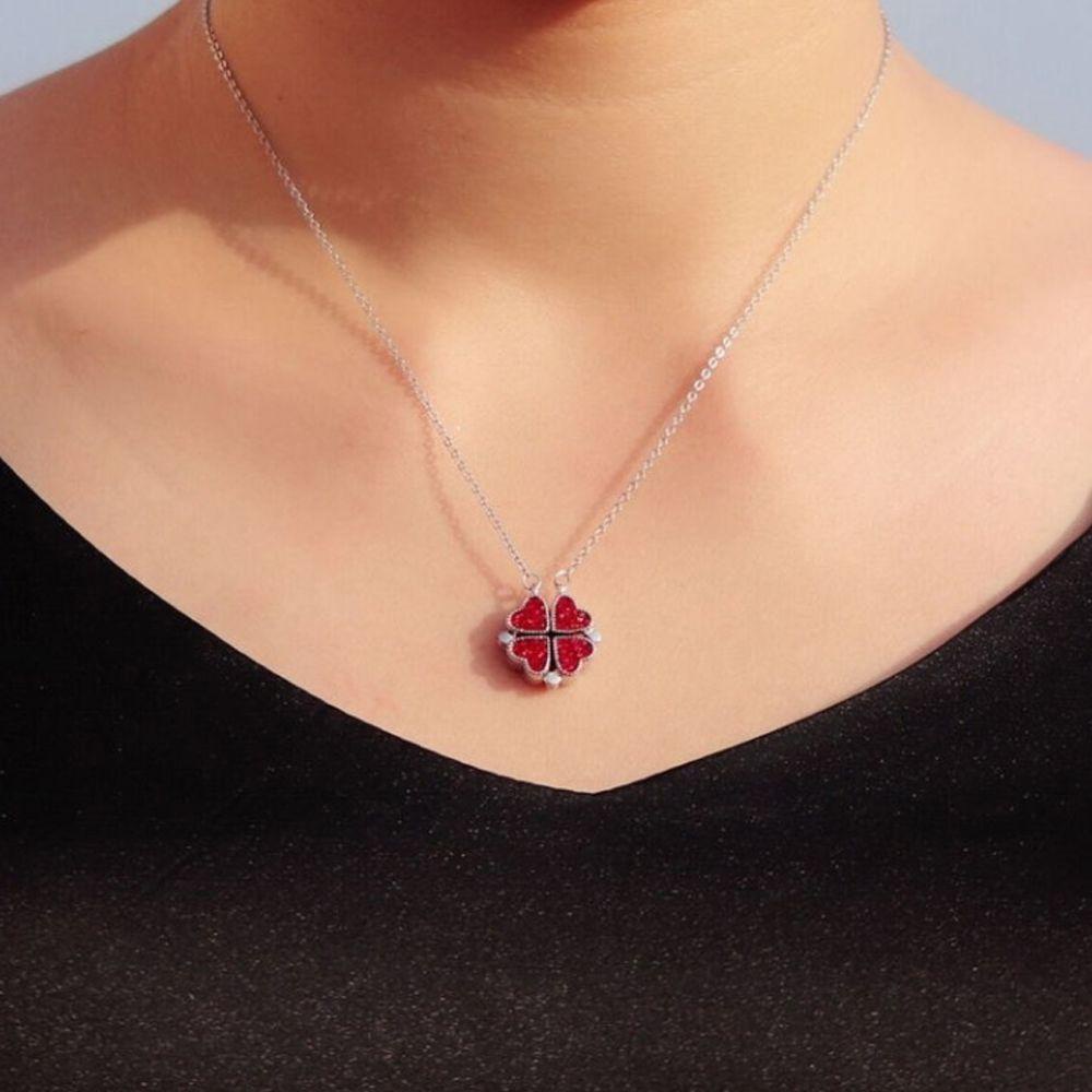 AROMA Vòng cổ Mặt Cỏ Bốn Lá May Mắn Thanh Lịch Cho Nữ