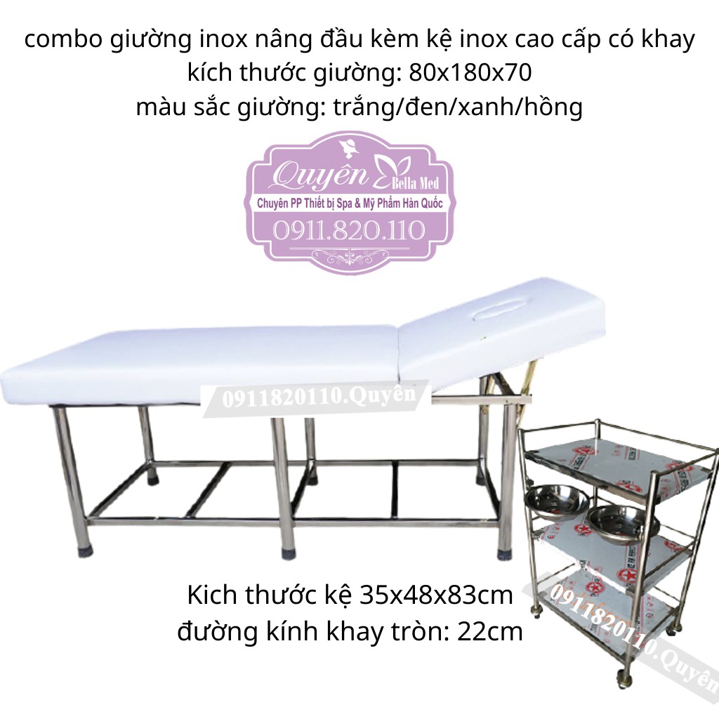 combo siêu hot giường inox chuyên dụng kèm kệ, giá mayo