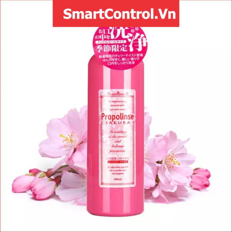 Nước xúc miệng Propolinse Sakura 600ml từ Nhật mùi Hoa Anh Đào🍀CHÍNH HÃNG 🍀giúp làm sạch cả mang bám của thuốc lá