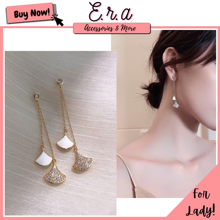 Bông Tai Nữ Hợp Kim Cao Cấp ERASHOP 075574 - Dây Hình Quạt Sang Chảnh, Thanh Lịch, Phù Hợp Đi Tiệc, Đi Chơi Siêu Rẻ Đẹp
