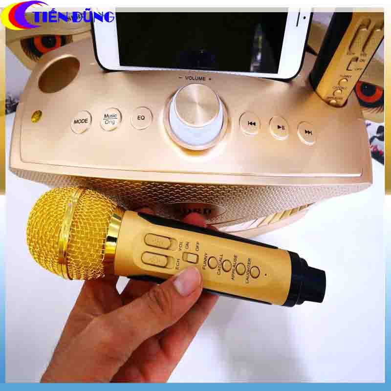 [Mã ELHACE giảm 4% đơn 300K] Loa Karaoke Bluetooth SD 306 Kiểu Dáng Cú Mèo Tặng Kèm 2 Micro- Loa karaoke nhỏ gọn