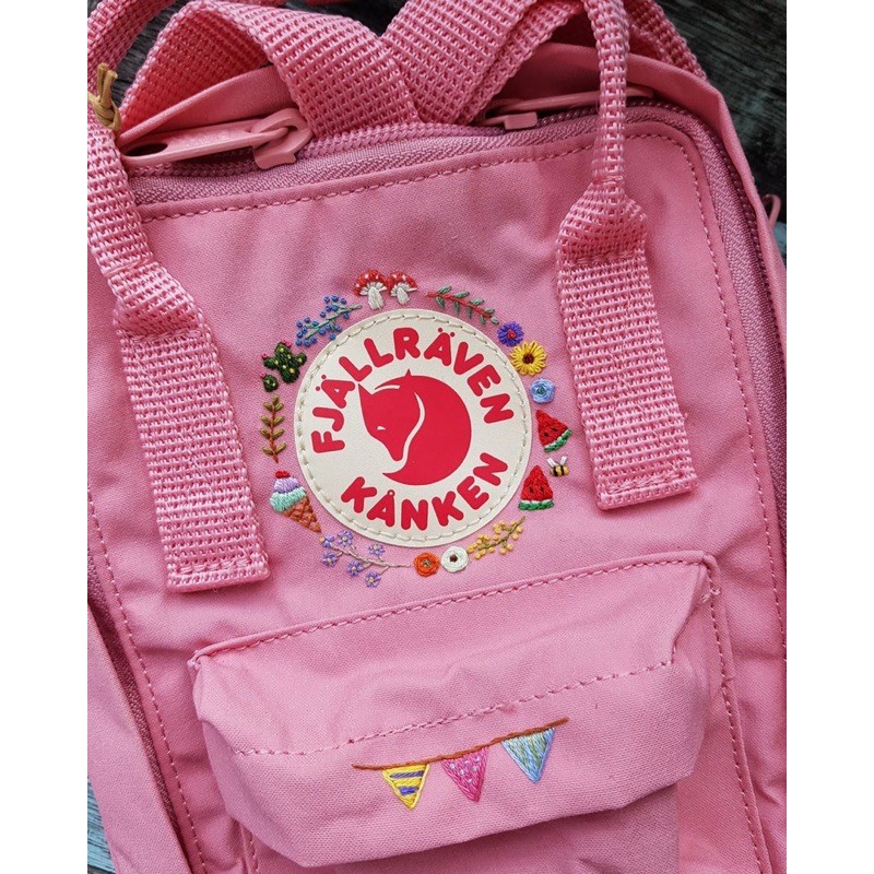 Balo Kanken Đi Học Unisex Size Big Đựng Laptop 17icnh Thêu Hello Summer