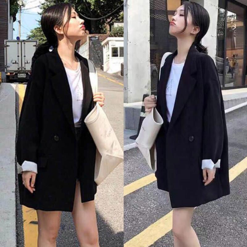 Áo blazer phong cách Hàn Quốc cổ chữ V sành điệu trẻ trung cho nữ