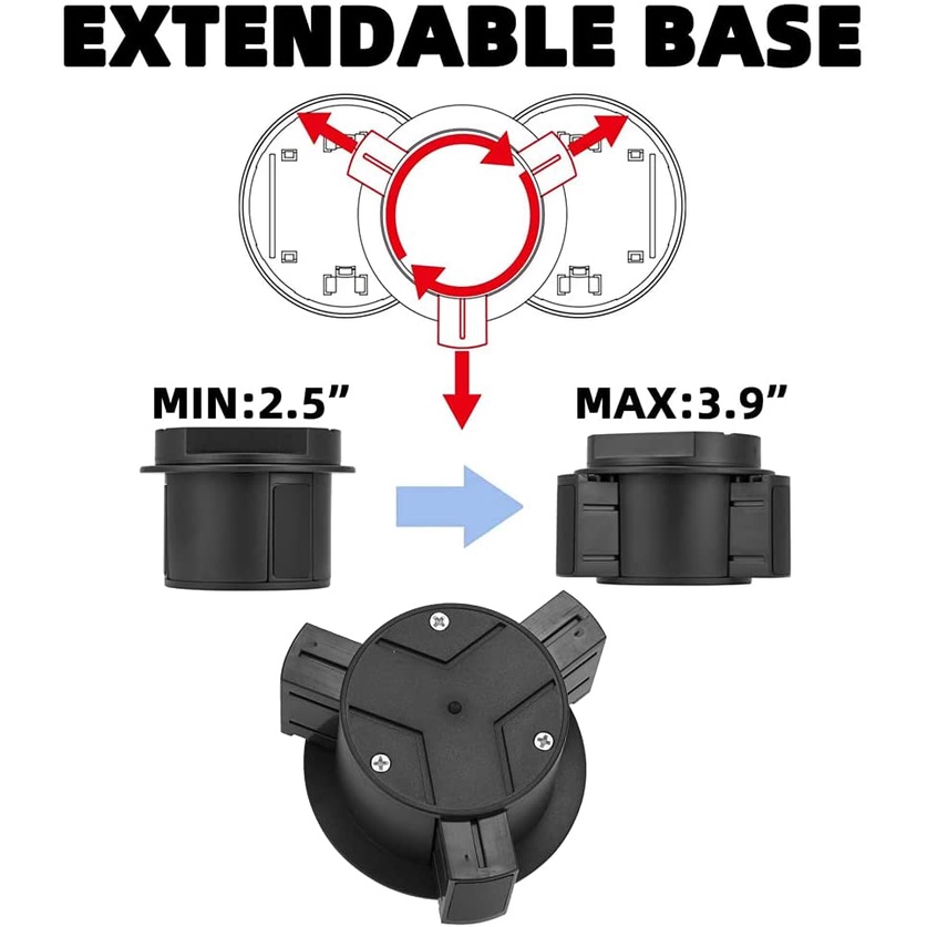 Giá Để 2 Cốc Nước Trên Ô Tô, Có Thể Điều Chỉnh Chân Đế Phù Hợp