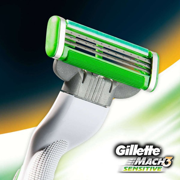 Dao Cạo Râu Gillette Mach3 Sensitive (Cán Dao + Lưỡi Dao) - Mach 3 cao cấp