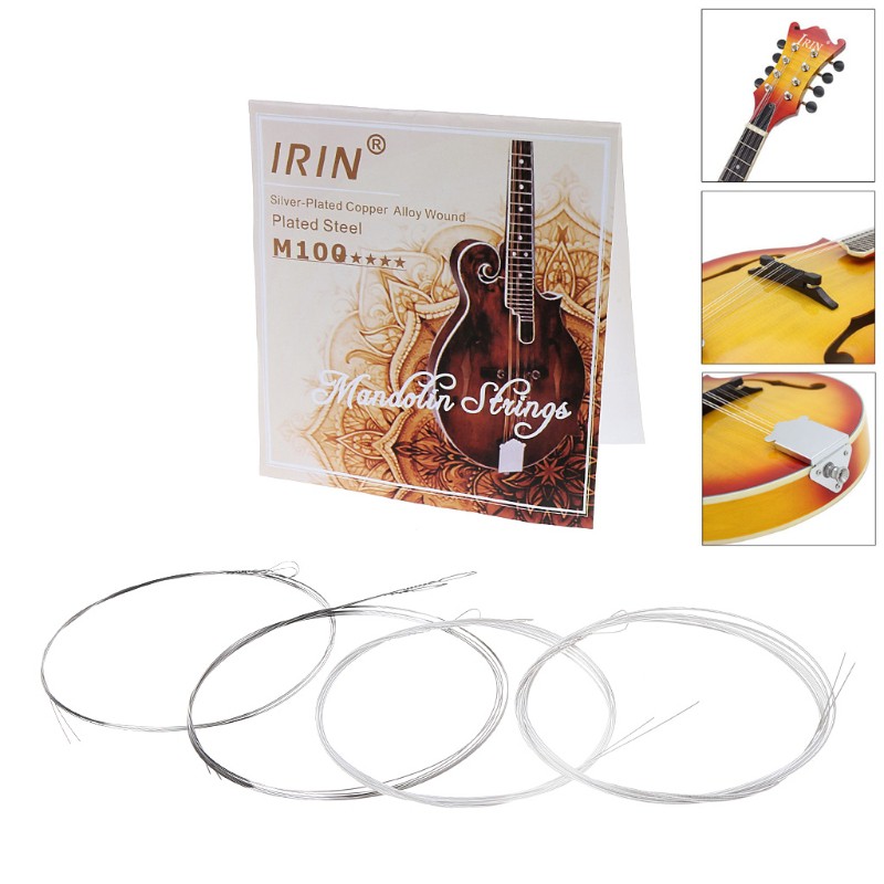 Bộ 8 sợi dây đàn Mandolin M100 bằng thép hợp kim đồng mạ bạc (.010-.034)