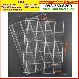 Phơi nhựa đựng tiền xu 20 xu PCCB/MINGT (20 ô, khổ 4.5cm)