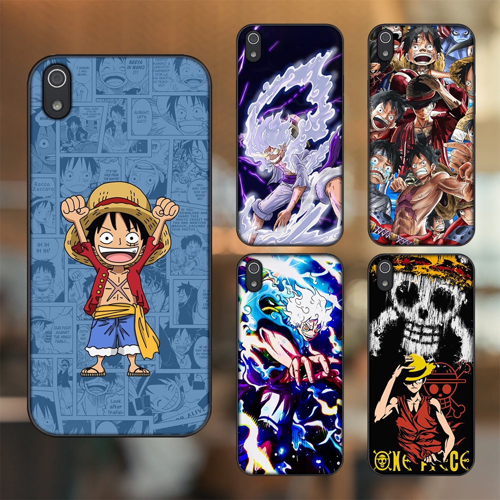 Ốp lưng Xiaomi Redmi 7A viền đen in hình Luffy One Piece