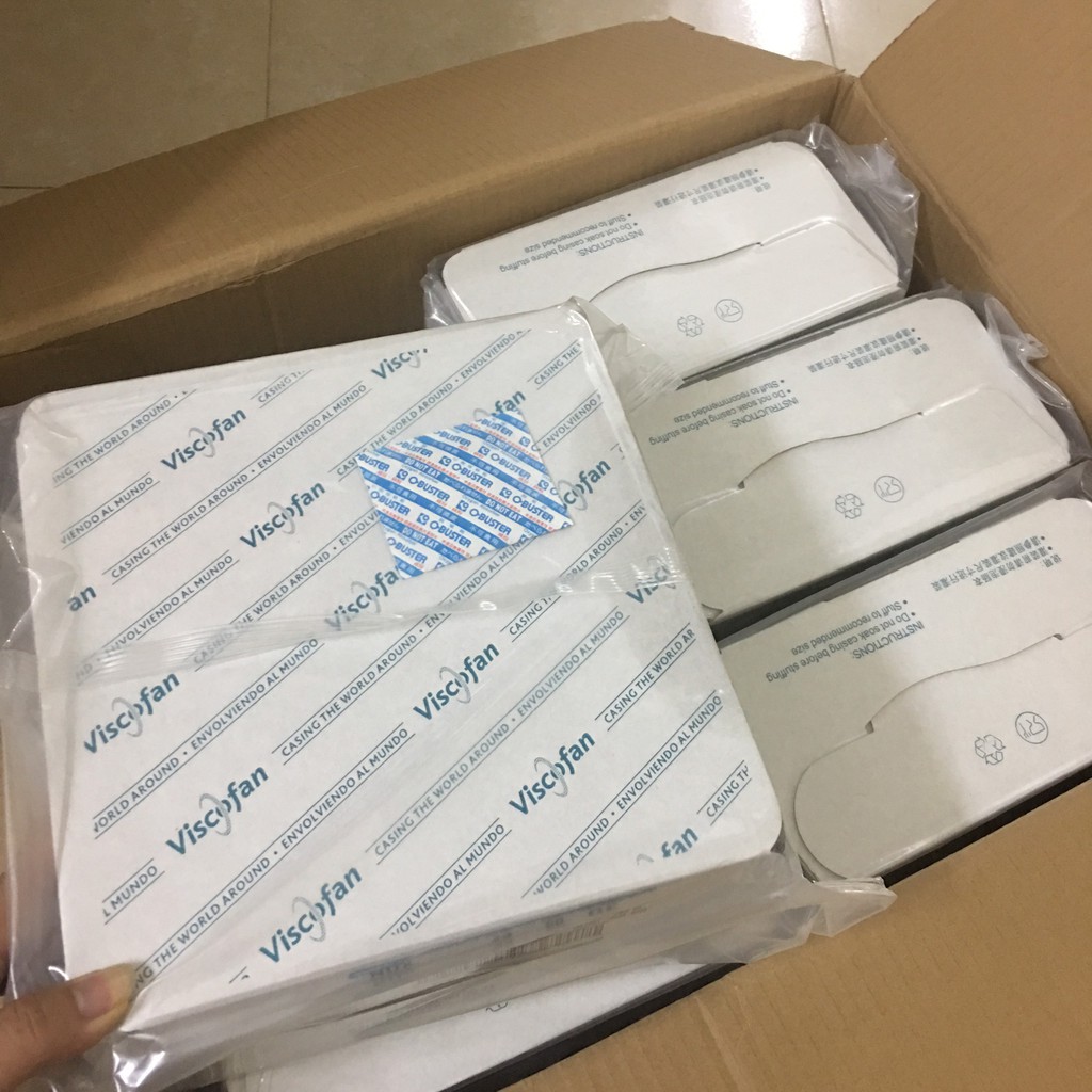 Combo 5 cuộn vỏ bọc xúc xích collagen viscofan NDX size từ 21-28mm