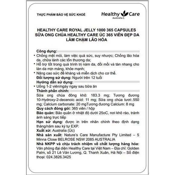 Dầu Cá Tự Nhiên Fish Oil Healthy Care Omega 3 1000mg, 400 viên