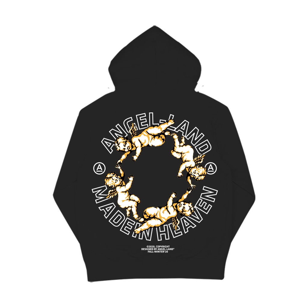 Áo Khoác Hoodie Angel-Land The Fours Black Hoodie Nỉ Bông