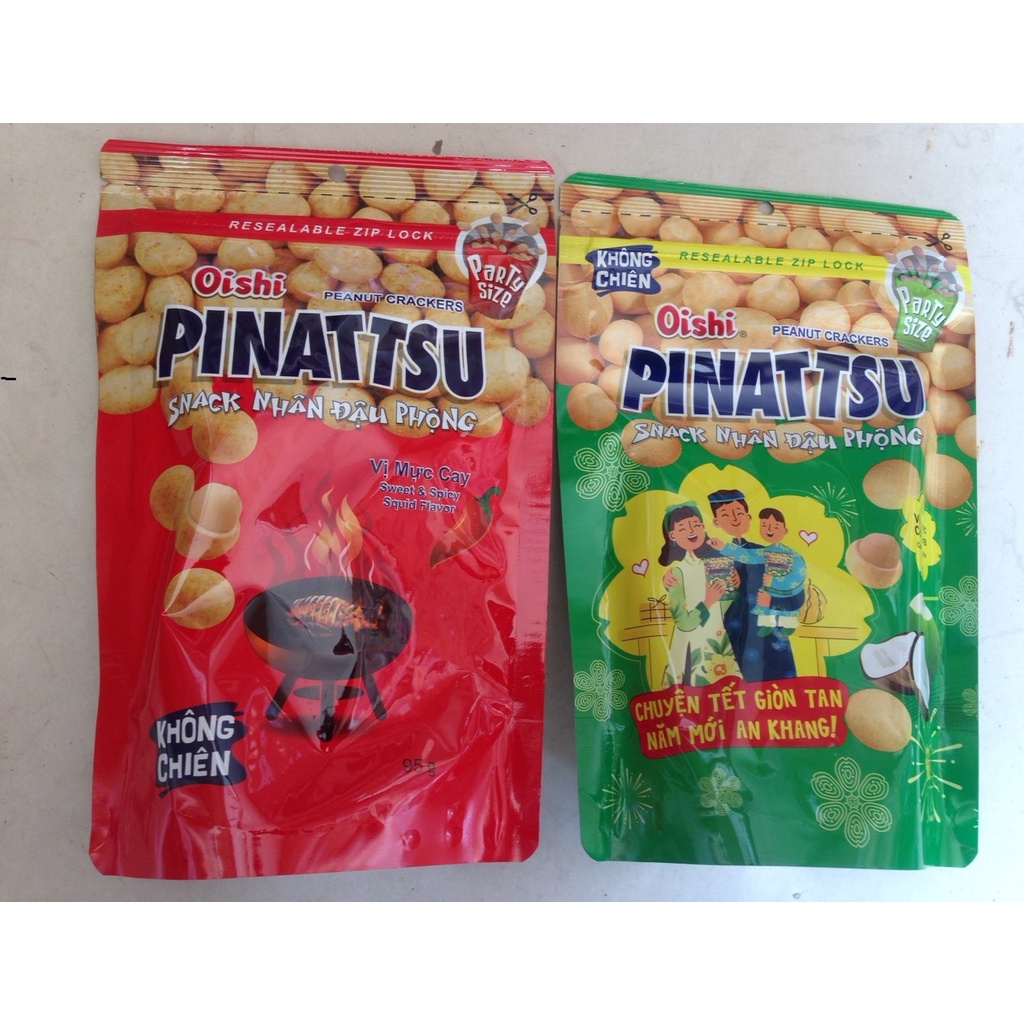 [Sỉ] Đậu phộng Pinattsu Oishi gói 95g vị nước cốt dừa/ mực cay cay siêu ngon | WebRaoVat - webraovat.net.vn