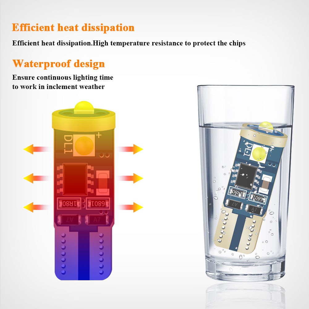 Bóng đèn 3LED T10 W5W 196 168 3030 Chip Canbus Nội thất ô tô không có lỗi Đọc trần Đèn nêm Đèn hậu Đèn pha Đèn biển số