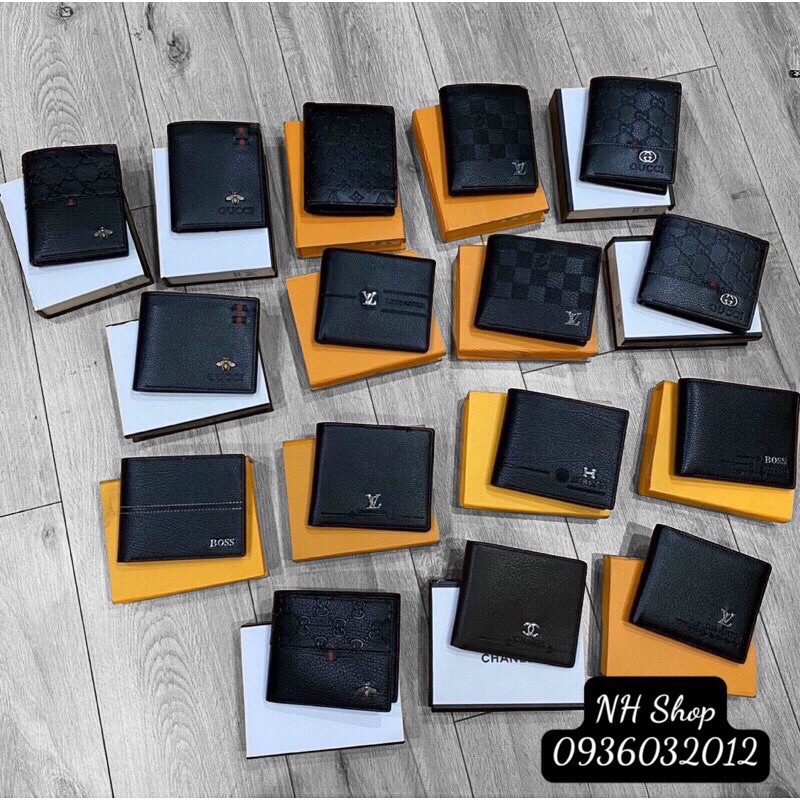 Ví Na Cao Cấp ,Bóp Da Nam Cao Cấp Đựng Tiền Đựng thẻ Full Box Dáng Đứng Dáng Ngang