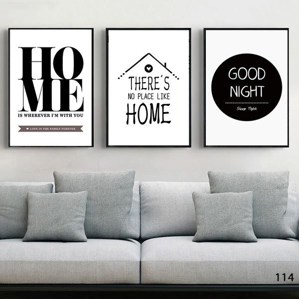 Bộ 3 tranh treo tường Home