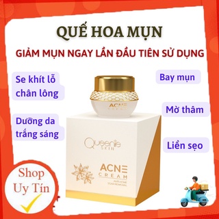 Quế Hoa Mụn- Kem Chấm Mụn Đầu Đen, Mụn Ẩn, Giảm Thâm, Sẹo- Dưỡng Trắng, Đều Màu Da, Se Khít Lỗ Chân Lông Queenie skin
