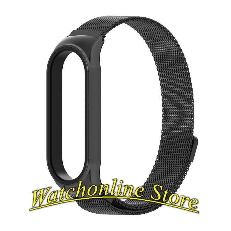 Dây đeo kim loại mắt lưới Xiaomi Mi band 7 / Miband 7 hiệu Mijobs khóa nam châm