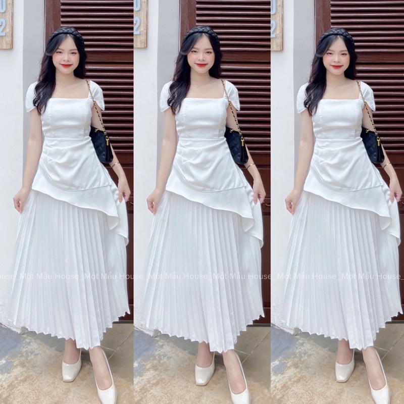 Chân váy dập li dáng dài siêu hot